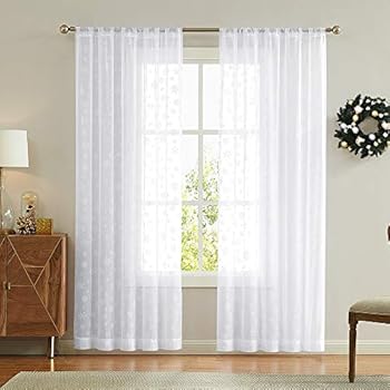 curtains bedroom window sheer rod pocket living topick drapes snowflake inches treatment sets winter
