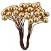 BBTO Artificial Holly Berries on Wire Stems, 250 Stems with 500 Pieces 8 mm Fake Berries for Tree Decorations Wreath Craft Use Wedding Party Favor (Gold)