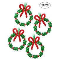 jollylife Christmas Beaded Ornament Kit - Xmas Party Craft Wreath Holiday Tree Decorations Kids Supplies 24PCS