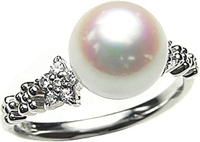 柔らかい パール リング 真珠 指輪 パール 指輪アコヤ本真珠 ダイヤモンド ピンクホワイト系 9mm K18wg ホワイトゴールド おしゃれ プライスダウン30 Off Grammo Org