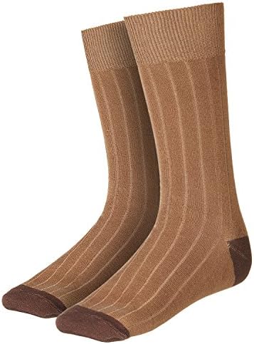 6 Pair Easy Match Men's Dress Socks (3 Pair Brown + 3 Pair Tan) by The Slick Sock Company