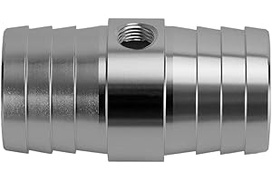 LARLANSZ Steam Radiator Hose Barb Coupler Adapter 1-1/4" with 1/8" NPT Steam Port for LS Swap Steam Vent Radiator Coolant Crossover Splice