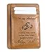 FYSSHUO Brown Leather Slim RFID Love Theme Wallet for Husbands & Men - Engraved, 4 Sections, 2 Pockets