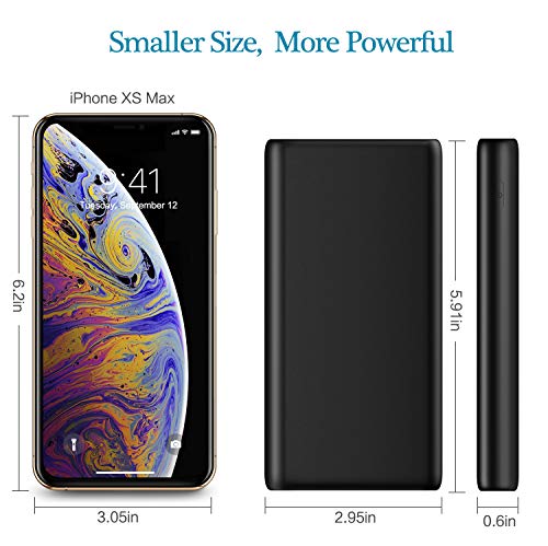Portable Charger 24800mAh, High Speed Recharging Compact Power Bank LCD Digital Display High Capacity External Battery Pack with Dual USB Port Phone Charger for Smartphone,Android,Tablet & More, Black