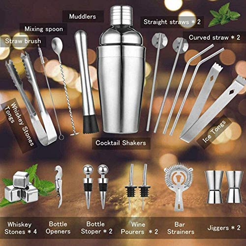 FAGavin Cocktailherstellung Set, Edelstahl, Muddler, Alkoholausgießer, Jigger, professionelle Barwerkzeuge – Bild 3
