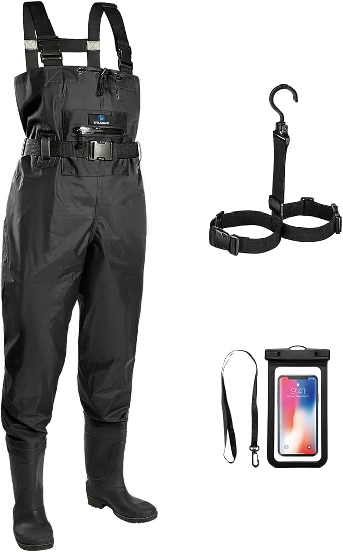 Trudave AnglerPro Lightweight Waterproof Fishing Chest Waders With Boots