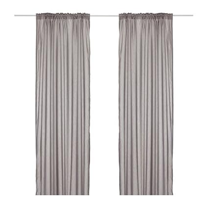 Ikea Vivan Curtains 1 Pair Grey 145x300 Cm Amazon Co Uk