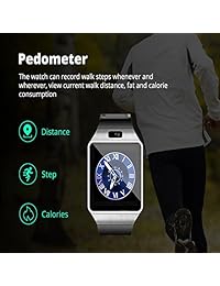 YIIXIIYN Smart Watch DZ09 Touchscreen Bluetooth Smartwatch Phone Sports Fitness Tracker with SIM SD Card Slot Camera Pedometer Compatible iPhone iOS Samsung LG Android for Women Men Kids (Black)
