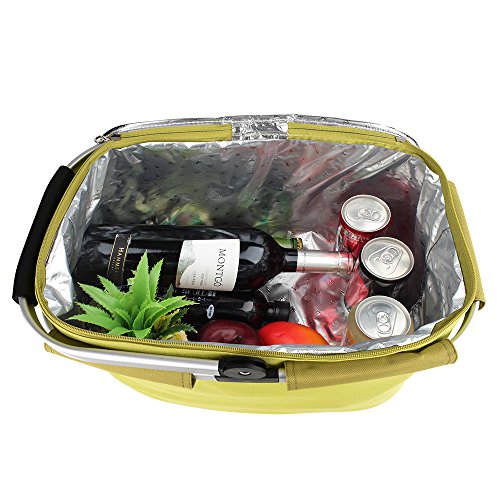 Insulated Picnic Basket Cooler Bag 22L for Camping BBQ Outdoor Sports - Thumbnail 3