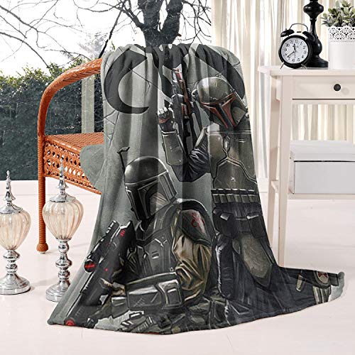 Fleece Blanket Ultra Soft Throw Blankets 60"x80" Badass-Mandalorian-Starwars- Cozy Travel Blankets for Sofa Chair Bed Living Room