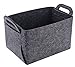 Minoisome Storage Basket Felt Storage Bin Collapsible& Convenient Box Organizer with Carry Handles for Office Bedroom Closet Babies Nursery Toys Laundry (Grey, 13.8inch（L）×9.5inch（W）×8.3inch（H）)