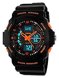 Kid LED Watch Child Boy Girl Sport Multi Function Digital Waterproof Electronic Quartz Watches Orange