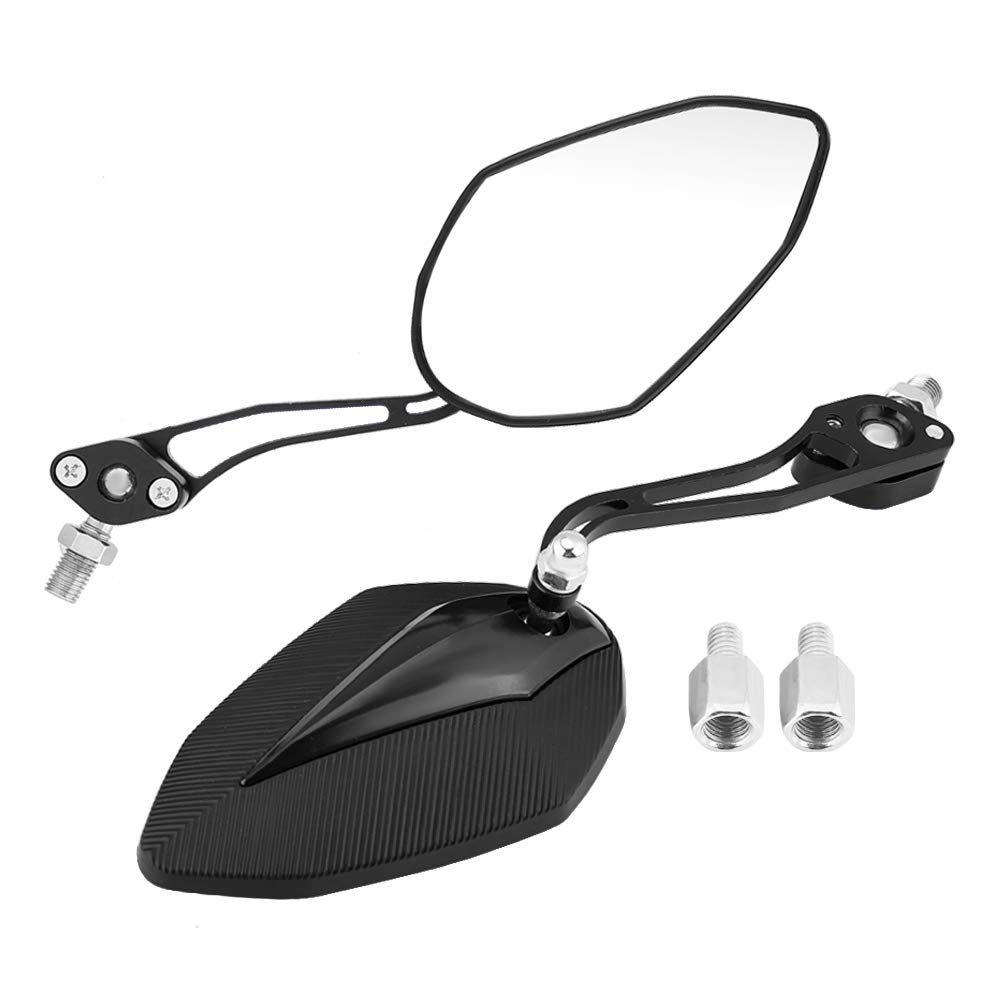 Rear View Mirror, Pair 8mm 10mm Universal Motorbike Scooter Motorcycle Rearview Mirror Rear View Side Mirrors(Black)