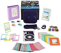 Fujifilm Instax Mini 9 or Mini 8 Instant Camera Accessories Bundle, 11 Piece Gift set Includes Instax Mini Case + Strap, 2 Photo Albums, Filters, Selfie lens, Hanging + Photo Frames, stickers & More.
