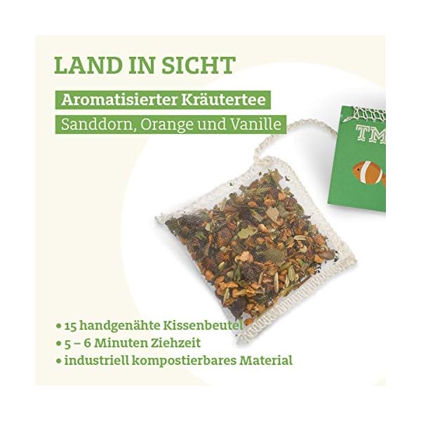 Trink Meer Tee LAND IN SICHT - Bio Früchte-Kräutertee | hocharomatisch | Mandarine und Vanille Geschmack | Biotee in… – Bild 5