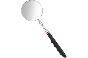GEEHUA Telescoping Inspection Mirror, 360 Rotation Flexible Inspection Mirror Circular Inspection Mirror with Retractable Handle Round Inspection Mirrors for Checking Vehicle Condition(Dia-3 Inch)