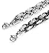 FIBO STEEL 2 Pcs 8MM Stainless Steel Chain Link Bracelets for Men Byzantine Bracelets,8.0 inches