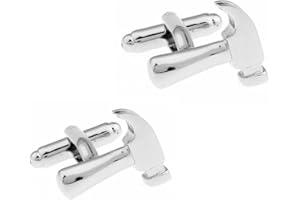 VCUFFLINKS Hammer Cufflinks Silver Smooth Tools Wedding Cuff Links