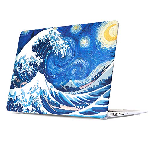 MacBook Air 13 Inch Case, TeenGrow Oil Paintings Rubberized Plastic Hard Protective Laptop Case Shell for Mac Air 13" (Model: A1369/A1466), The Great Wave