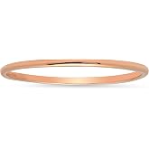 14K or 10K Gold Dainty Stacking Wedding Band Ring for Women Size 4.5 to 10 | Dainty Stacking Ring in Rose White or Yellow Gold | Anti Tarnish 1MM Thin Spacer Ring by MAX + STONE