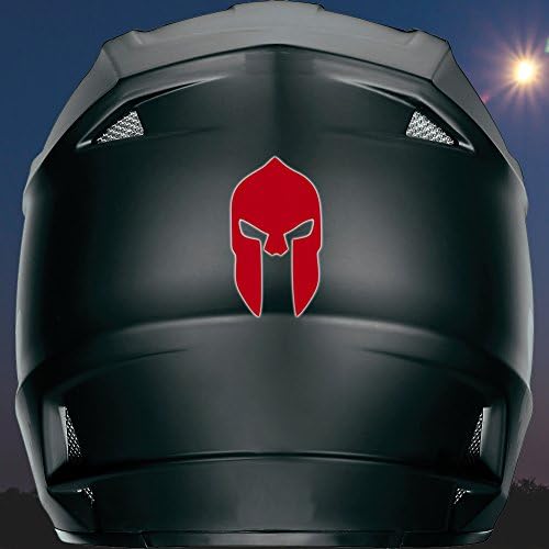 Spartan Helmet Reflective Die Cut Helmet Decal - Aria, Shoei, Bell, Icon, AGV, Scorpion (Red)