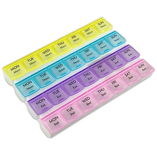 Monthly Pill Organizer - 28 Day Extra Large Monthly Pill Planner to Separate Pills & Vitamins Week to Week, Travel Medication Reminder Daily Monday to Sunday Compartments