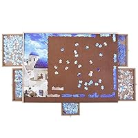 ATDAWN Wooden Puzzle Table, Jigsaw Puzzle Table, Puzzle Plateau-Smooth Fiberboard Work Surface, with Five Sliding Drawers, Puzzle Accessories for 1000 Pcs