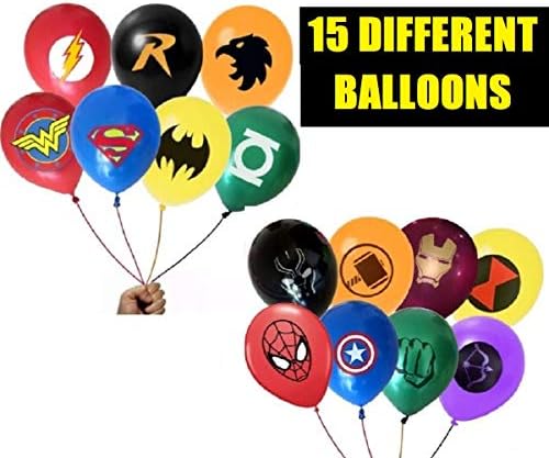 FAT CAT SALES SUPERHERO JUSTICE LEAGUE DC AVENGER BALLOON BUNDLE 15 pcs