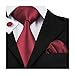 Hi-Tie Mens Solid Color Tie Handkerchief Cufflinks set Woven silk Wedding Tie