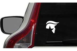 NIANWUDU Trump Face Hair Logo Car Vinyl Sticker Decal Bumper Sticker for Auto Cars Trucks Windshield Custom Walls Windows Ipad MacBook Laptop and More (White)