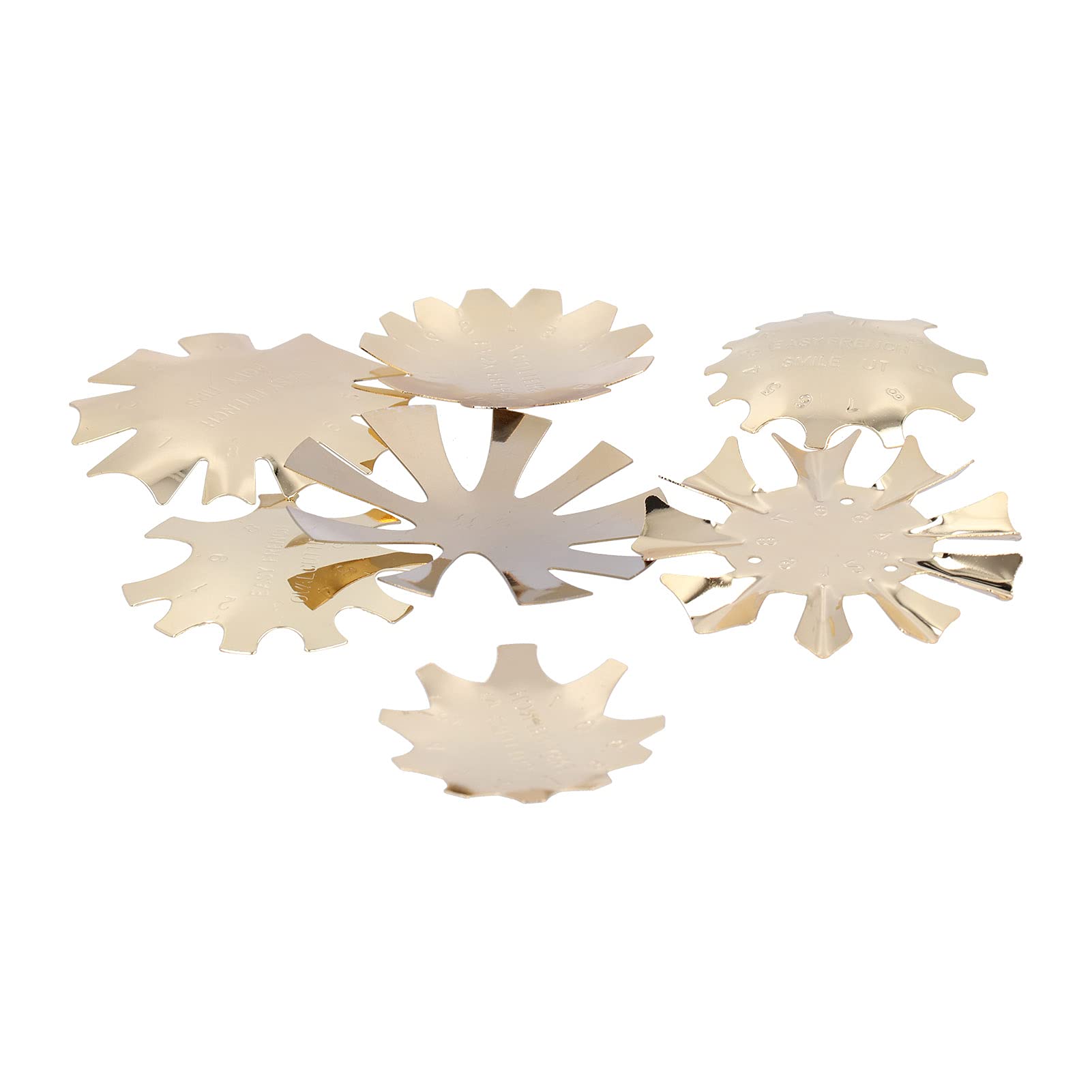 Nail Art Manicure Edge Trimmer, Easy to Use French Smile Line Cutter 7pcs for Nail Salons for Beginners for SPA for Home for Manicurists for Nail Schools(A-G Gold)