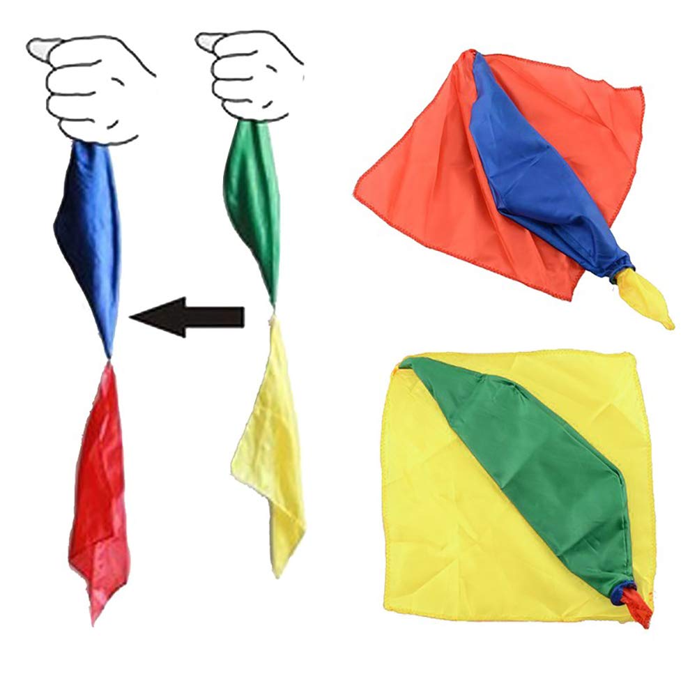 ZQION Magic Scarves Color Changing Silk Hanky Magic Trick Props Magic Scarf Stage illusions Magician Accessories,2 Pcs/Set