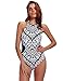 ADFOLF Womens Bathing Suit Halter High Neck One Piece Swimsuit Backless Swimwear S