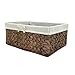 Rectangular Woven Seagrass Storage Bins with Handle,Kingwillow. (water hyacinth, Medium)