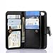 iPhone 7 Plus Case, TabPow 10 Card Slot - [ID Slot][Button] Wallet Folio PU Leather Case Cover With Detachable Magnetic Hard Case For iPhone 7 Plus (5.5 Inch) - Black