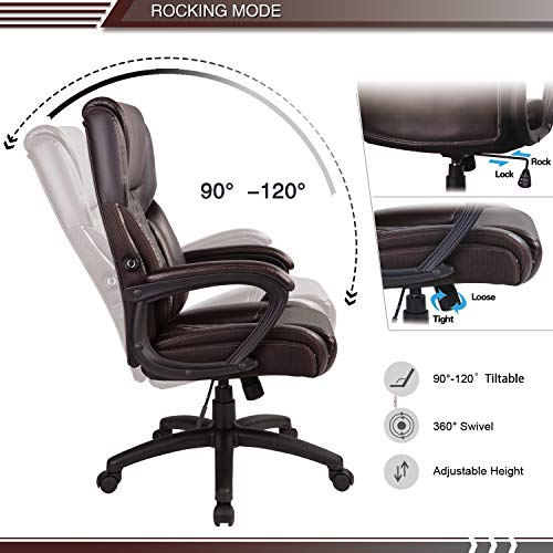 Ptoulemy Big and Tall Office Chair 350lbs Heavy Duty Computer Ergonomic