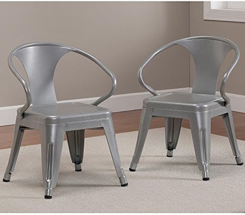 Kids Tabouret Stacking Chairs (Set of 2) Silver