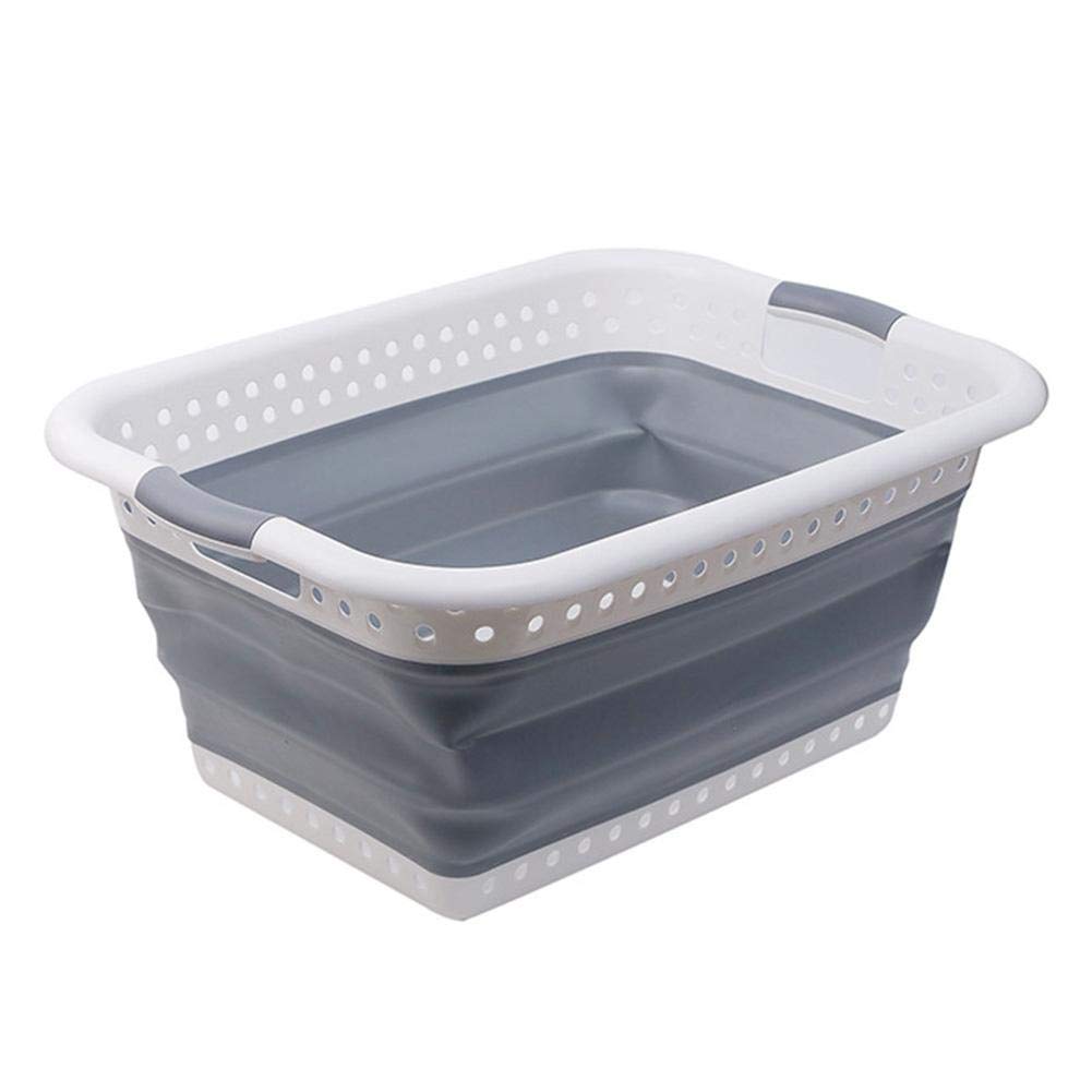 PoeticHouse Faltbarer Wäschekorb aus Kunststoff und Silikon Klapp-Korb