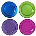 40 6 Inch Round Neon Colored Party Plates. Bright Colored Dessert Party Plates Come in Assorted Neon Colors, Pink, Purple, Green, and, Blue. Disposable Plastic Party Favor Plates.