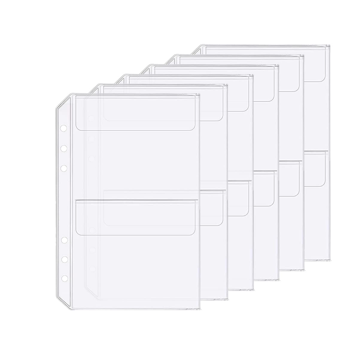 D Ring Binder Accessory Punched Binder Pockets Divider Ruler Tab Index (2 Pocket,A5)