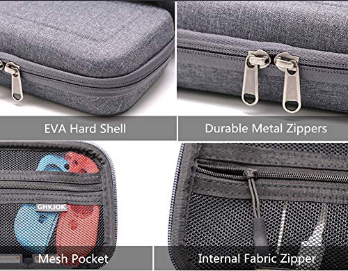 Soyan Shockproof Case for Nintendo Switch and Accessories, 19 Game Card and 2 Micro SD Card Holder (Heather Grey) - Thumbnail 4