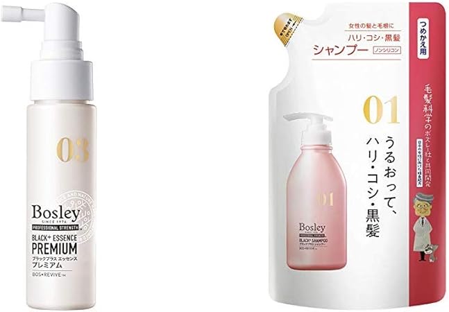 Amazon セット買い ボズレー ブラックプラス シリーズ エッセンス プレミアム 50ml ブラックプラス シャンプー 詰め替え 300ml Bosley ボズレー ビューティー 通販