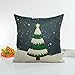 HOSL PSD21 Merry Christmas Cotton Linen Square Decorative Throw Pillow Case Cushion Cover (Set of 6)
