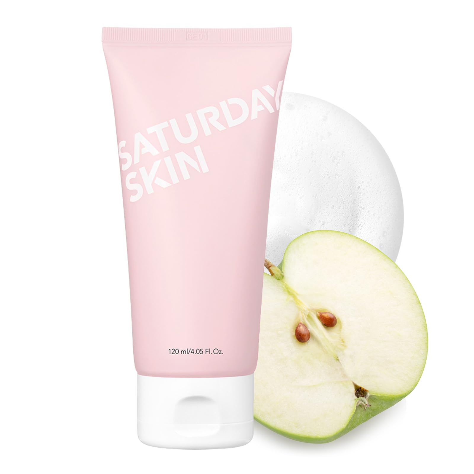 Saturday Skin Face Cleanser Hydrating Foam Cleanser Natural ingredients Anti-aging | Makeup Remover and Face Wash | Fragrance Free Ideal for Sensitive Korean Skincare (4.05 Fl. Oz.)
