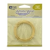 Artistic Wire 16S Gauge Wire, Gold Color, 25-Feet