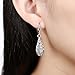 AMBESTEE Hollow Design White Gold Plated Drop Dangle Earrings Studs Set for Women Girls