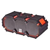 Altec Lansing iMW575 Life Jacket Bluetooth Speaker Waterproof Wireless Bluetooth Speaker, Hands-Free Extended Battery Outdoor Speaker, Ultra-Portable 10ft Range, Red