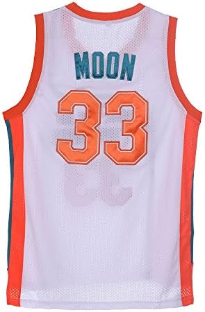 ZHUDEMAO NO.33 Jackie Moon Flint Tropical Semi-professional Basketball Movie Throwback Stitched Jerseys White L
