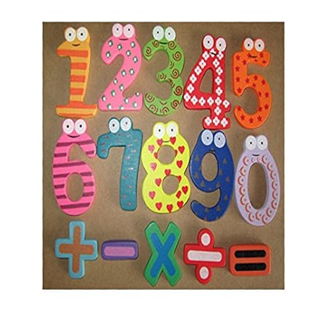 Transer® Juguetes para niños - 15 números de madera y símbolos ...