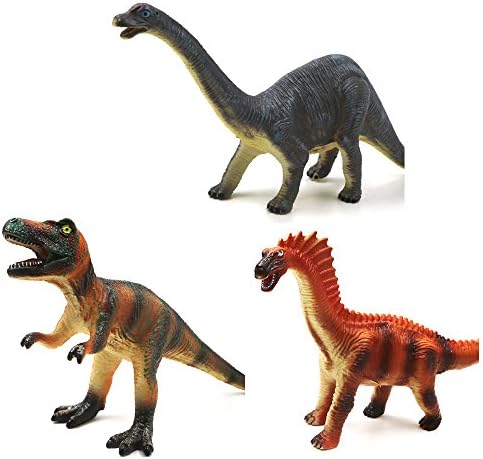 Awayyang 3 Sets Of Large Simulation Soft Rubber Dinosaur Model Toys